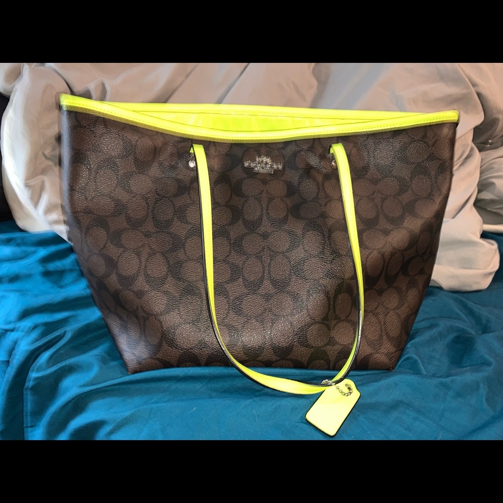 Large Coach Neon Tote